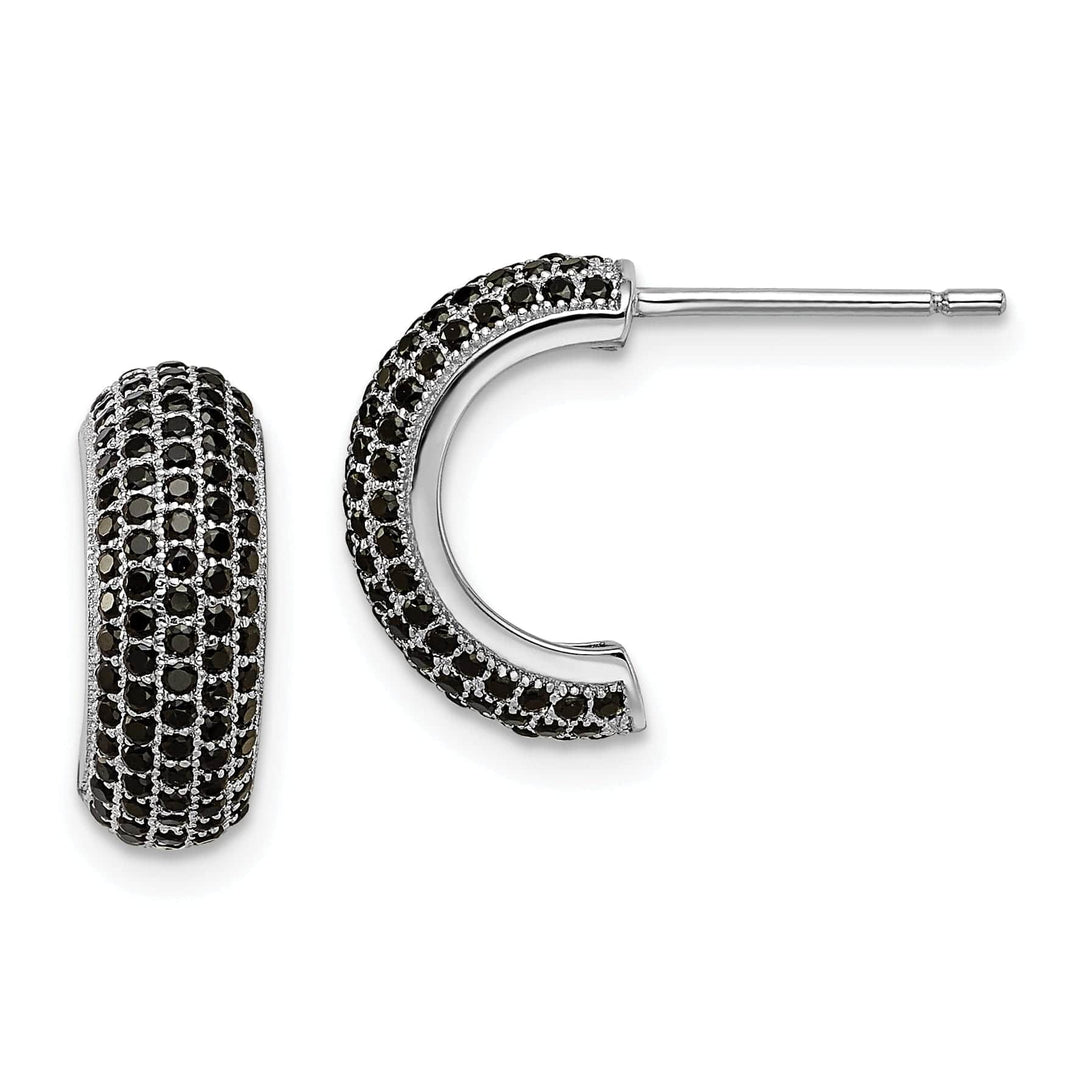 Lovely Rita's Earrings Sterling Silver Black Cubic Zirconia Earrings