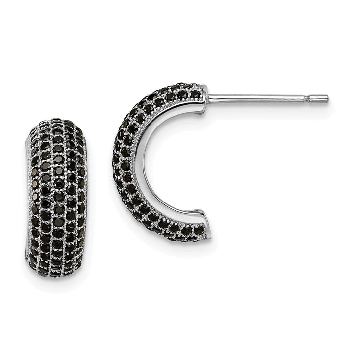 Lovely Rita's Earrings Sterling Silver Black Cubic Zirconia Earrings