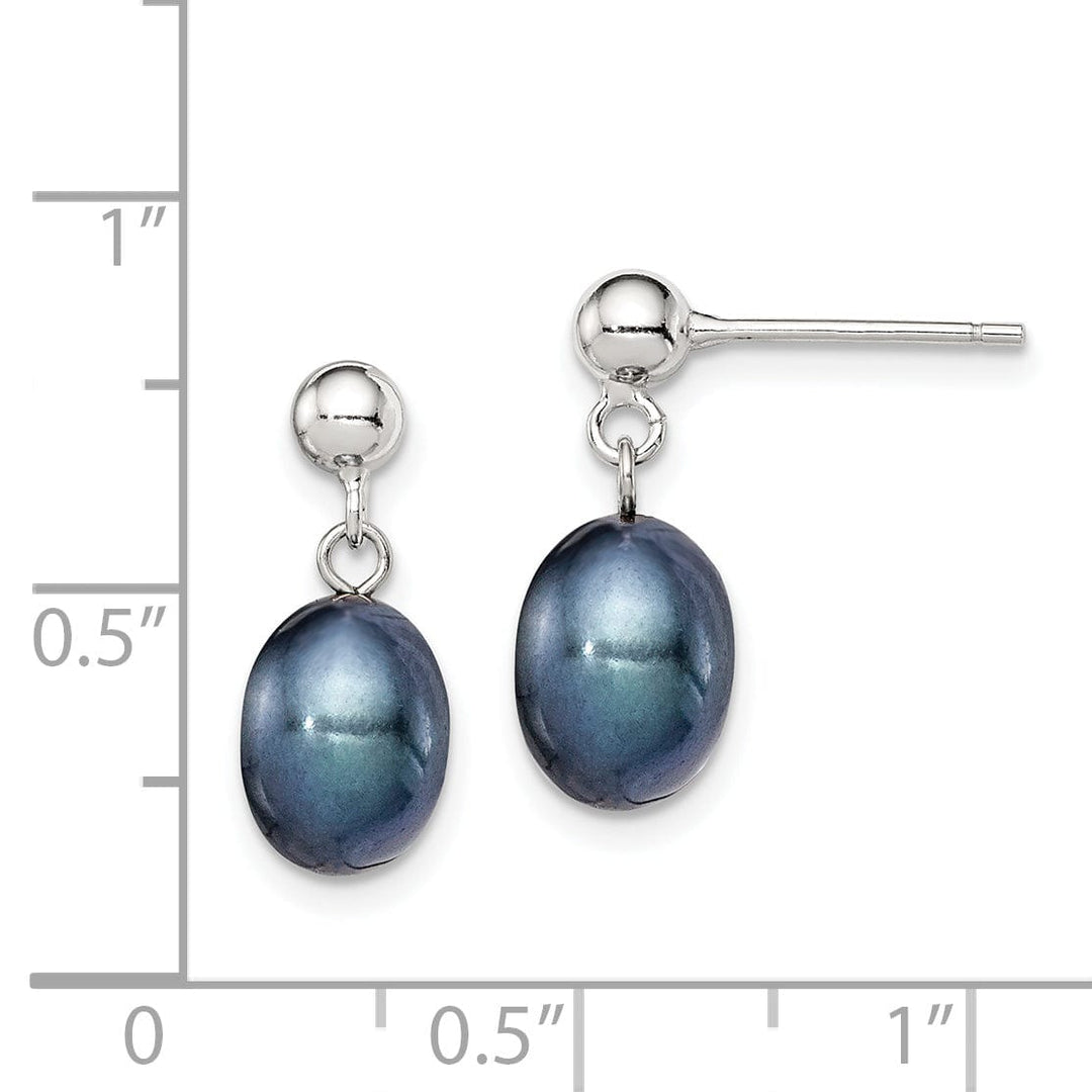 Lovely Rita's Earrings Sterling Silver Black Pearl Post Earrings