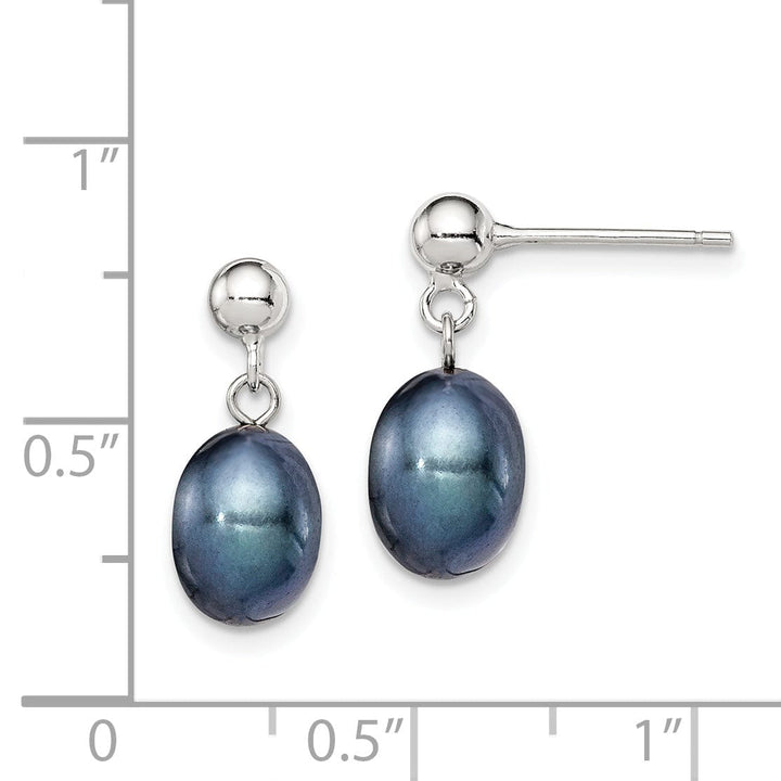 Lovely Rita's Earrings Sterling Silver Black Pearl Post Earrings