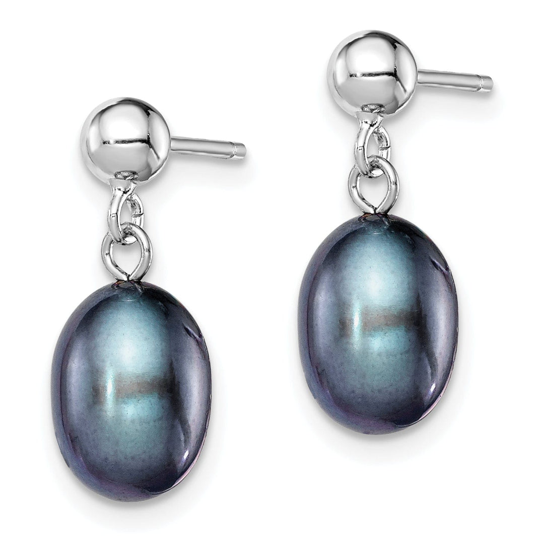 Lovely Rita's Earrings Sterling Silver Black Pearl Post Earrings