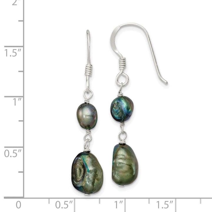 Lovely Rita's Earrings Sterling Silver Blue Green Pearl Drop Earrings