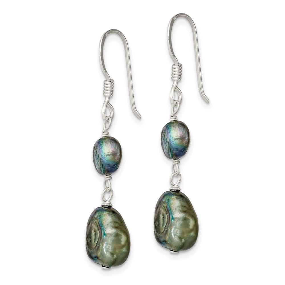 Lovely Rita's Earrings Sterling Silver Blue Green Pearl Drop Earrings