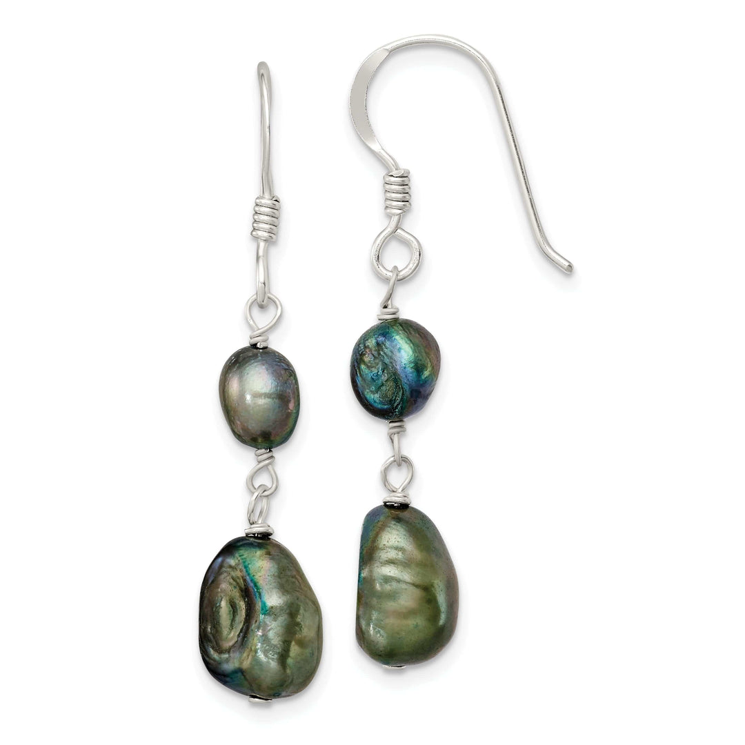 Lovely Rita's Earrings Sterling Silver Blue Green Pearl Drop Earrings