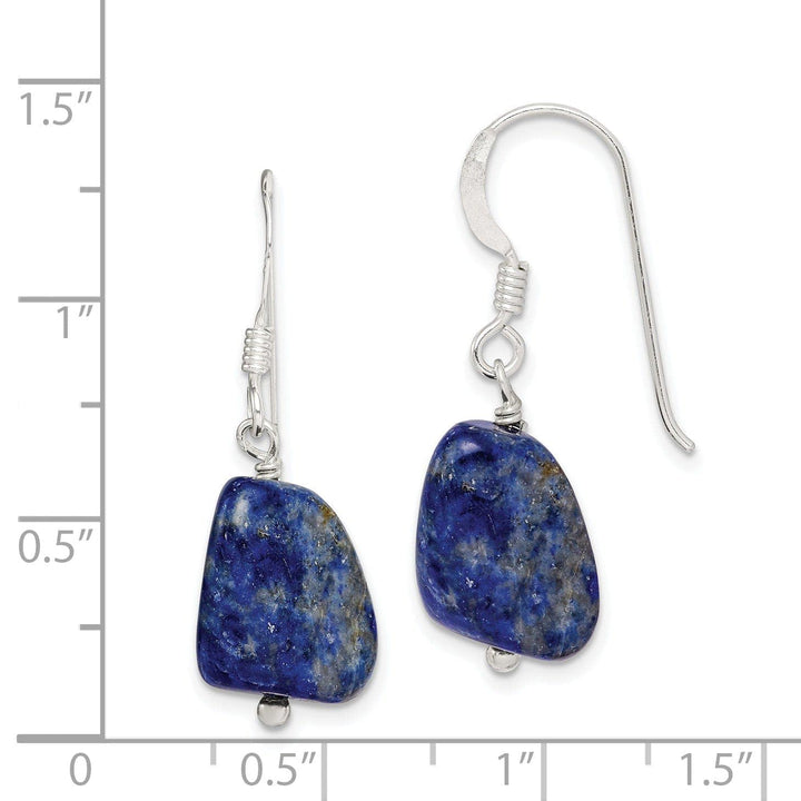 Lovely Rita's Earrings Sterling Silver Blue Lapis Square Drop Earrings