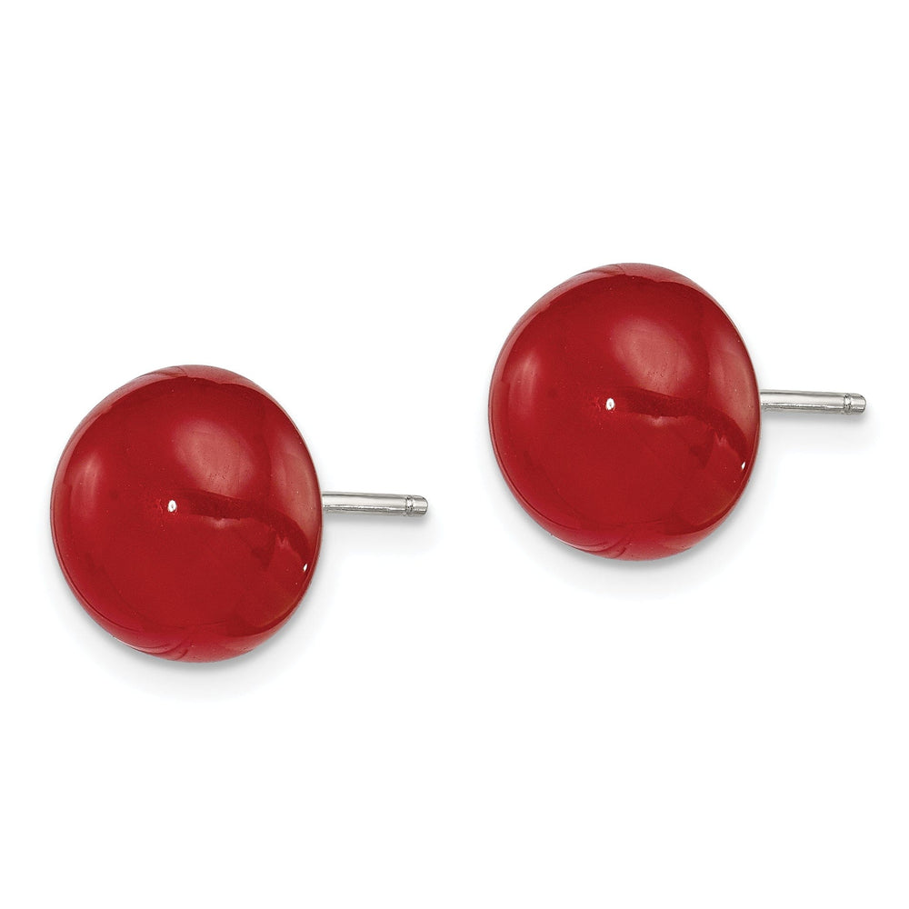 Lovely Rita's Earrings Sterling Silver Button Carnelian Post Earrings