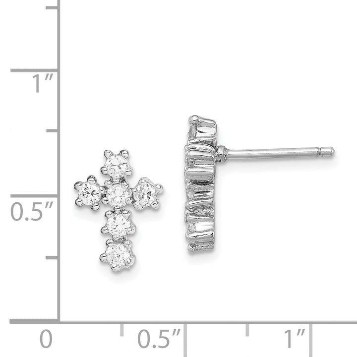 Lovely Rita's Earrings Sterling Silver C.Z Diamond Cross Post Earrings