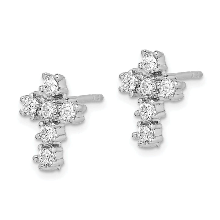 Lovely Rita's Earrings Sterling Silver C.Z Diamond Cross Post Earrings