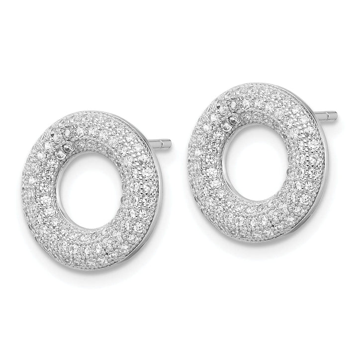 Brilliant Embers Earrings Sterling Silver Cubic Zirconia Circle Earrings