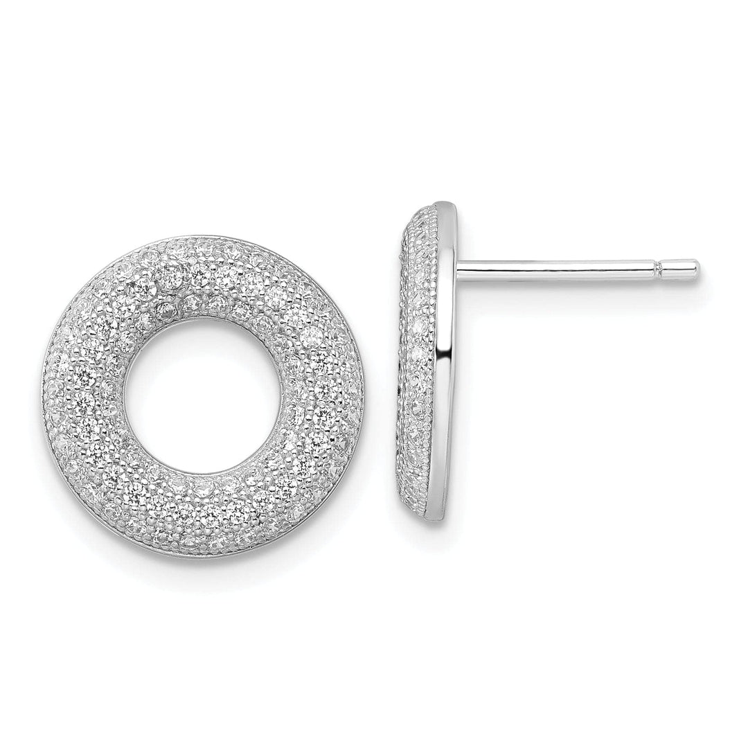 Brilliant Embers Earrings Sterling Silver Cubic Zirconia Circle Earrings
