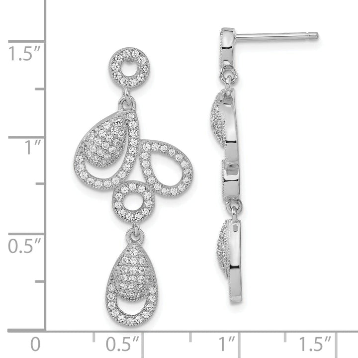 Lovely Rita's Earrings Sterling Silver Cubic Zirconia Dangle Earrings