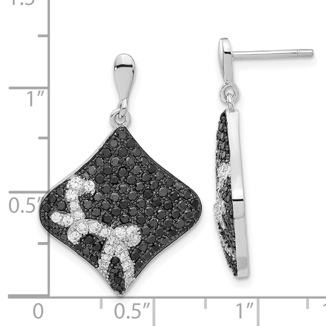 Brilliant Embers Earrings Sterling Silver Cubic Zirconia Dangle Earrings