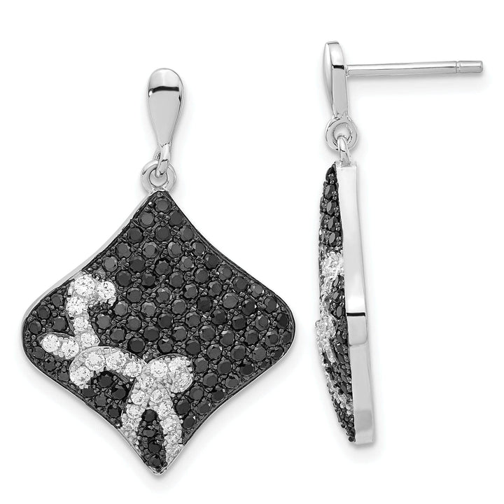 Brilliant Embers Earrings Sterling Silver Cubic Zirconia Dangle Earrings