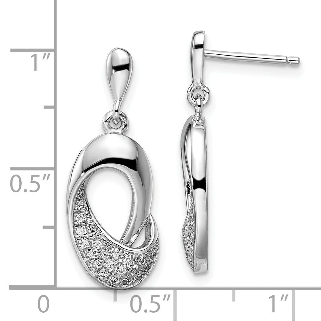 Lovely Rita's Earrings Sterling Silver Cubic Zirconia Dangle Earrings