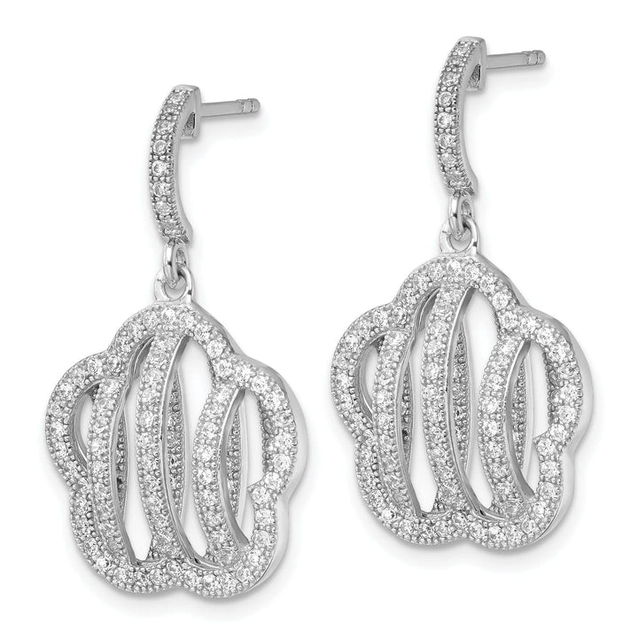 Brilliant Embers Earrings Sterling Silver Cubic Zirconia Flower Earrings