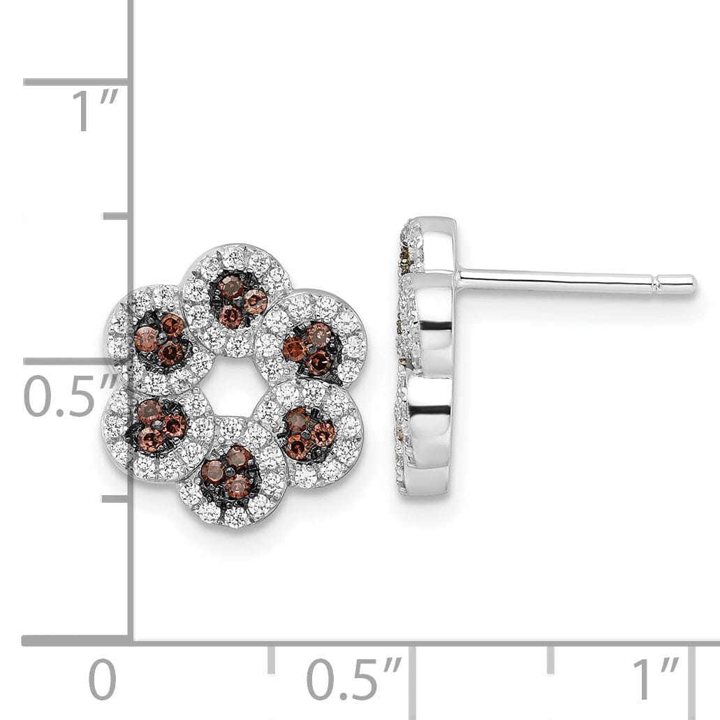 Lovely Rita's Earrings Sterling Silver Cubic Zirconia Flower Earrings