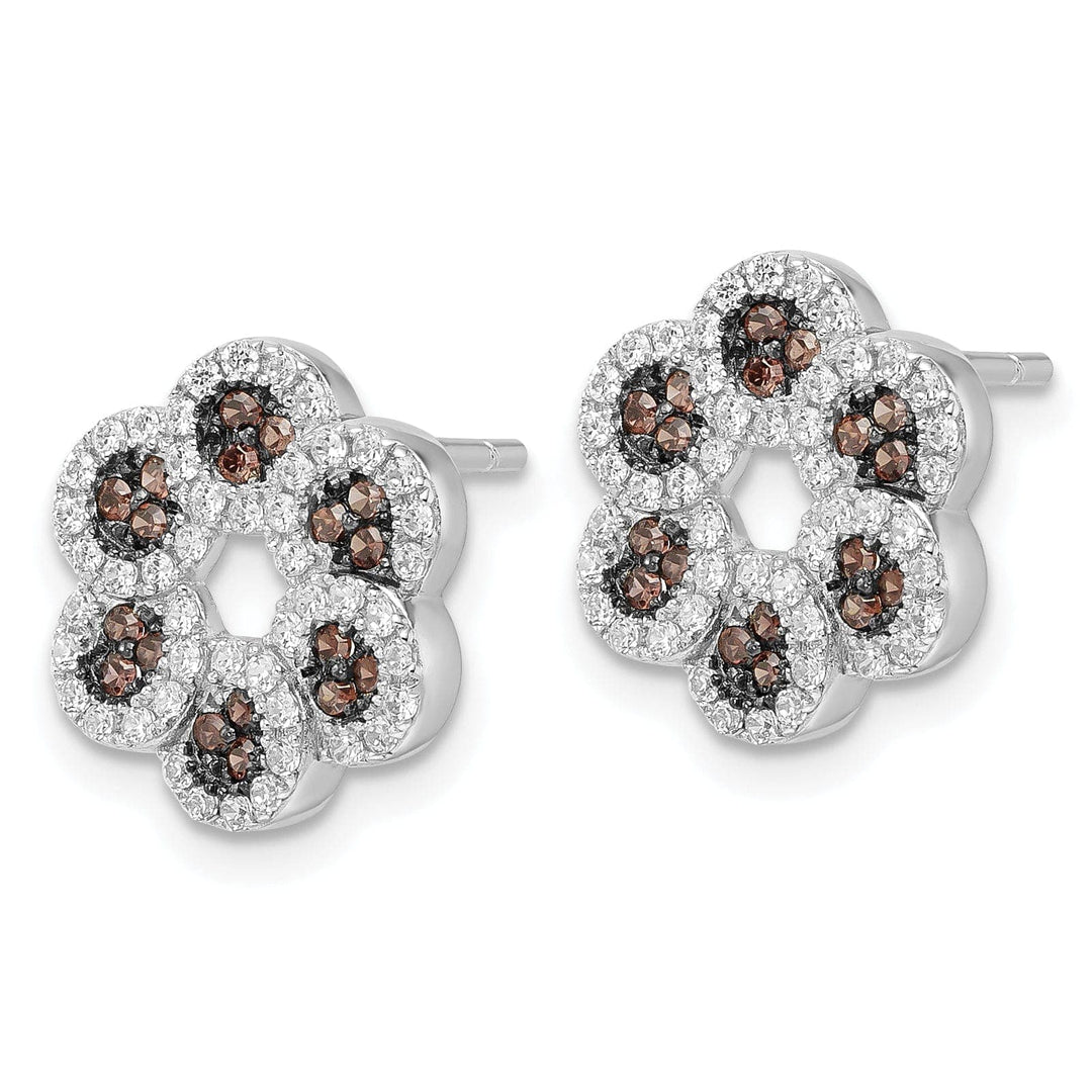 Lovely Rita's Earrings Sterling Silver Cubic Zirconia Flower Earrings