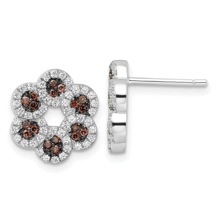 Lovely Rita's Earrings Sterling Silver Cubic Zirconia Flower Earrings