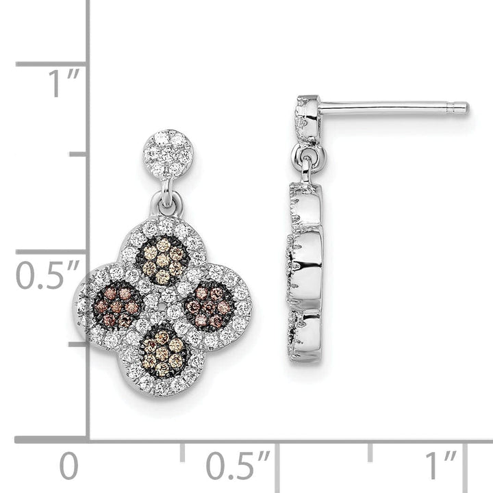 Lovely Rita's Earrings Sterling Silver Cubic Zirconia Flower Earrings