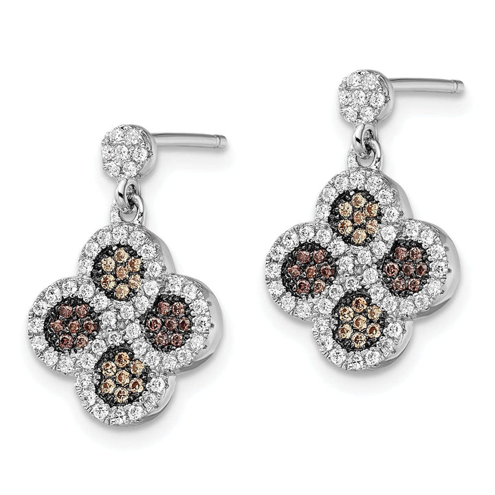 Lovely Rita's Earrings Sterling Silver Cubic Zirconia Flower Earrings