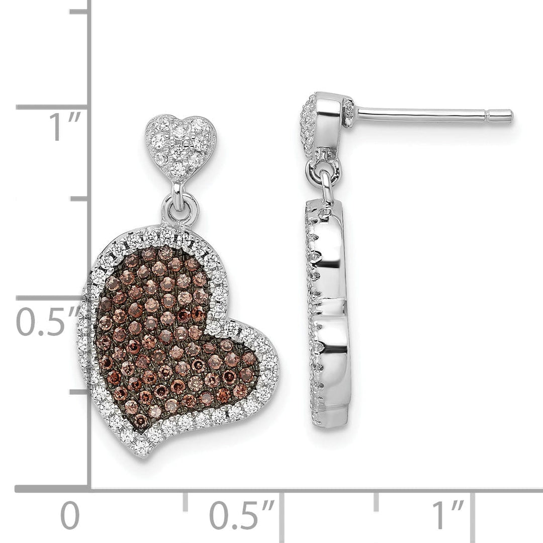 Lovely Rita's Earrings Sterling Silver Cubic Zirconia Heart Earrings