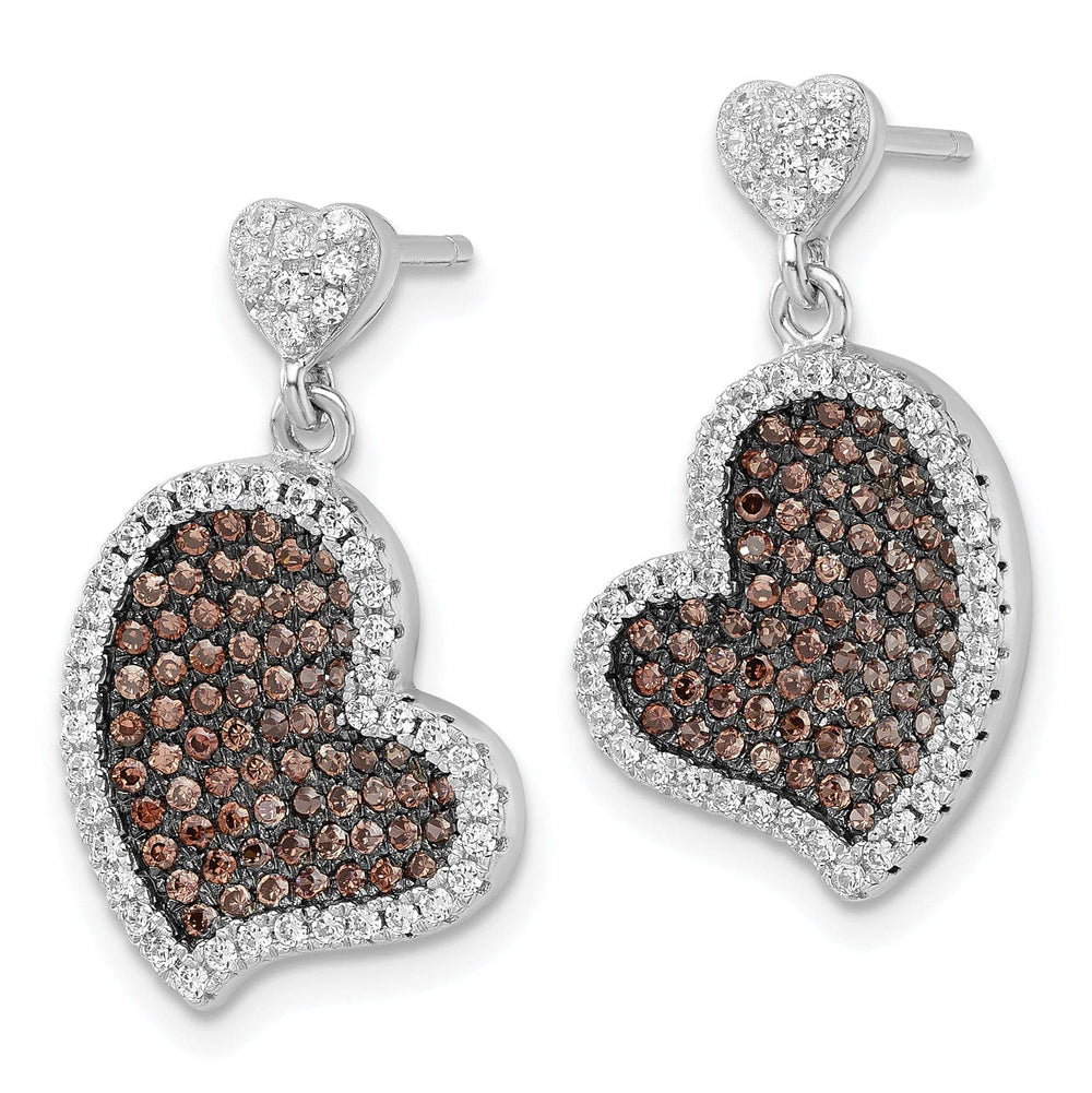 Lovely Rita's Earrings Sterling Silver Cubic Zirconia Heart Earrings