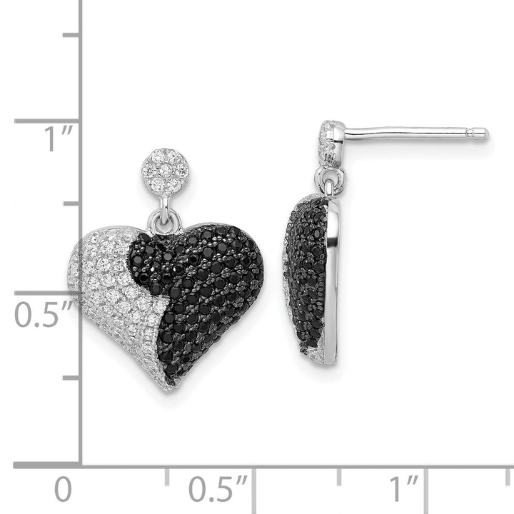 Lovely Rita's Earrings Sterling Silver Cubic Zirconia Heart Earrings