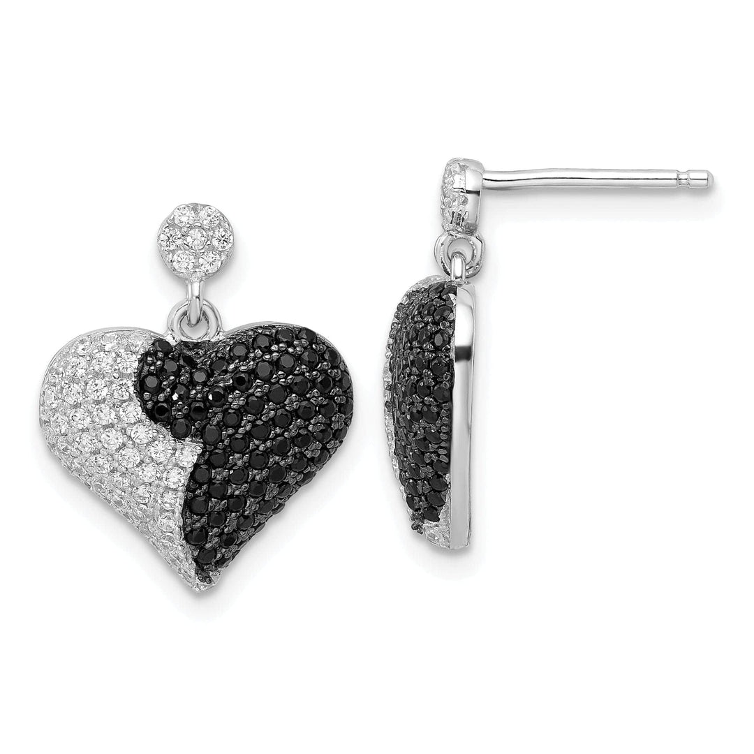 Lovely Rita's Earrings Sterling Silver Cubic Zirconia Heart Earrings
