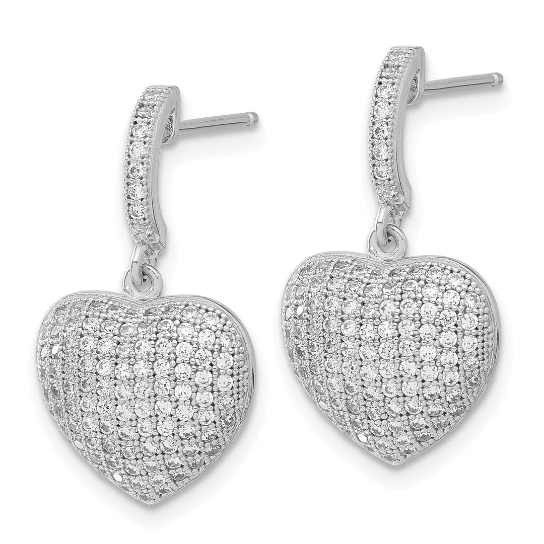 Lovely Rita's Earrings Sterling Silver Cubic Zirconia Heart Earrings