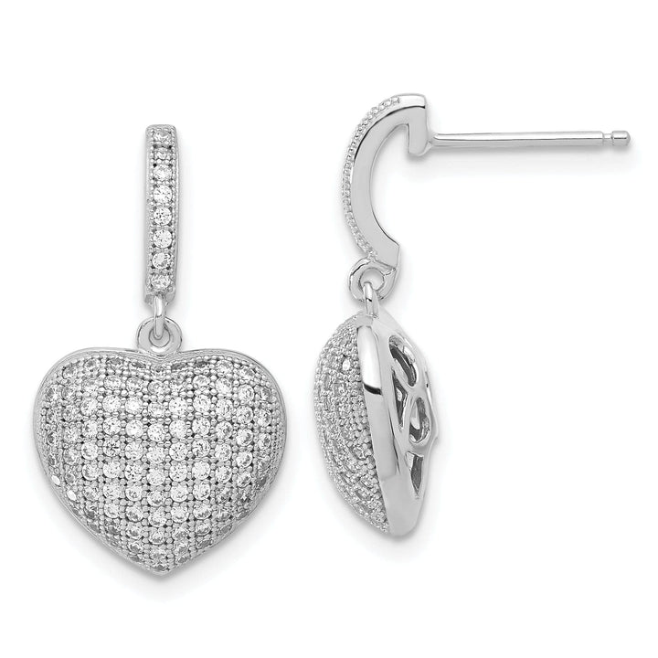 Lovely Rita's Earrings Sterling Silver Cubic Zirconia Heart Earrings