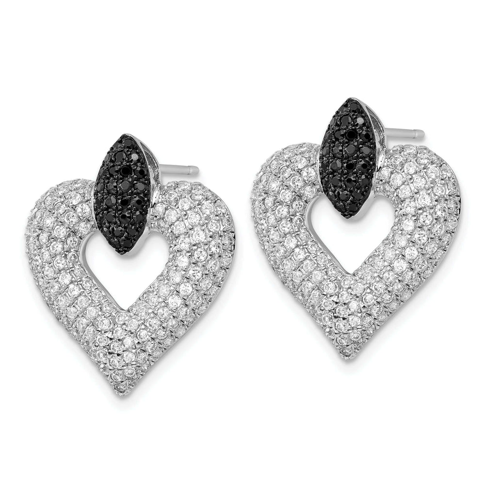 Brilliant Embers Earrings Sterling Silver Cubic Zirconia Heart Earrings