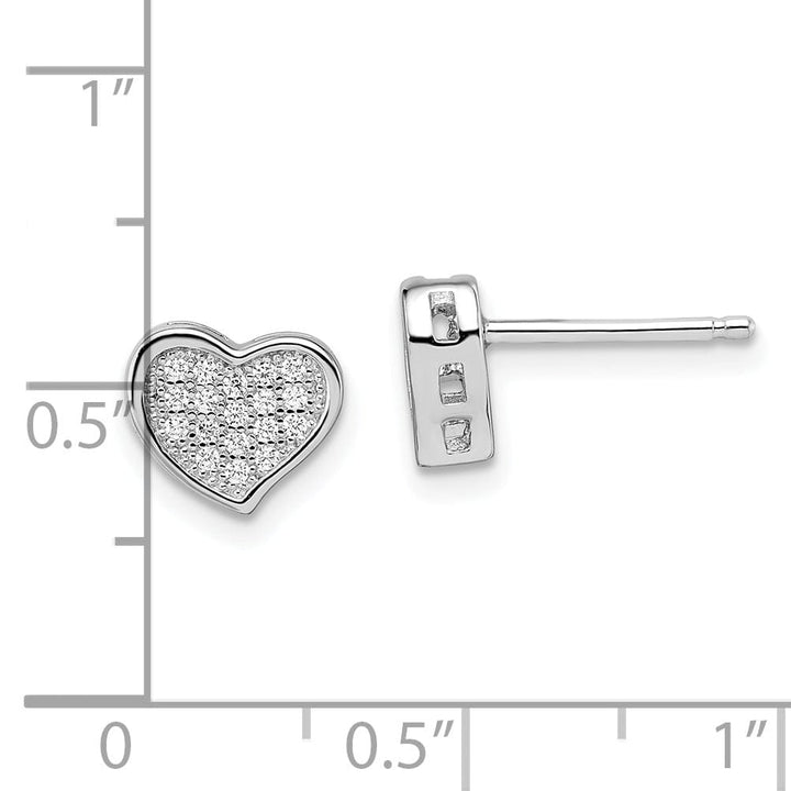Lovely Rita's Earrings Sterling Silver Cubic Zirconia Heart Earrings