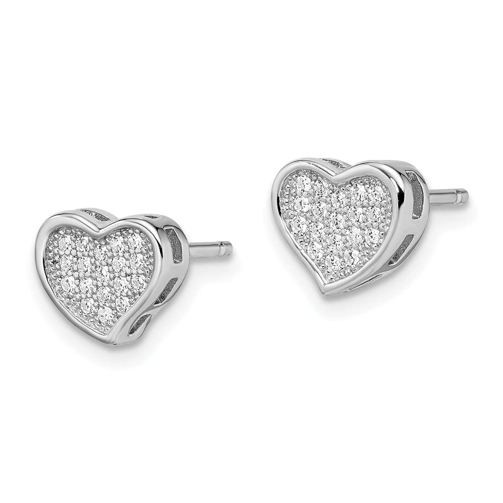 Lovely Rita's Earrings Sterling Silver Cubic Zirconia Heart Earrings