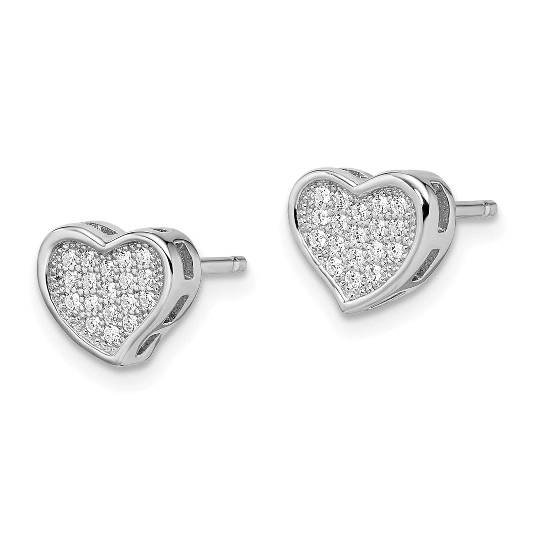 Lovely Rita's Earrings Sterling Silver Cubic Zirconia Heart Earrings