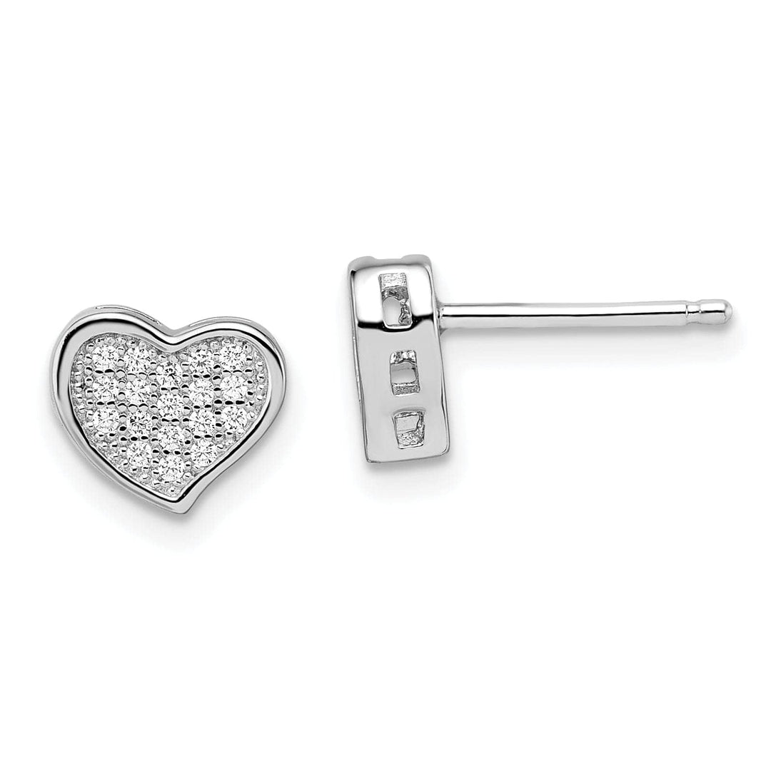 Lovely Rita's Earrings Sterling Silver Cubic Zirconia Heart Earrings