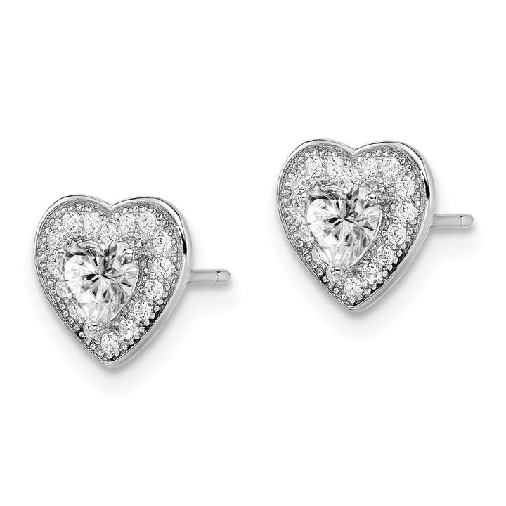 Lovely Rita's Earrings Sterling Silver Cubic Zirconia Heart Earrings