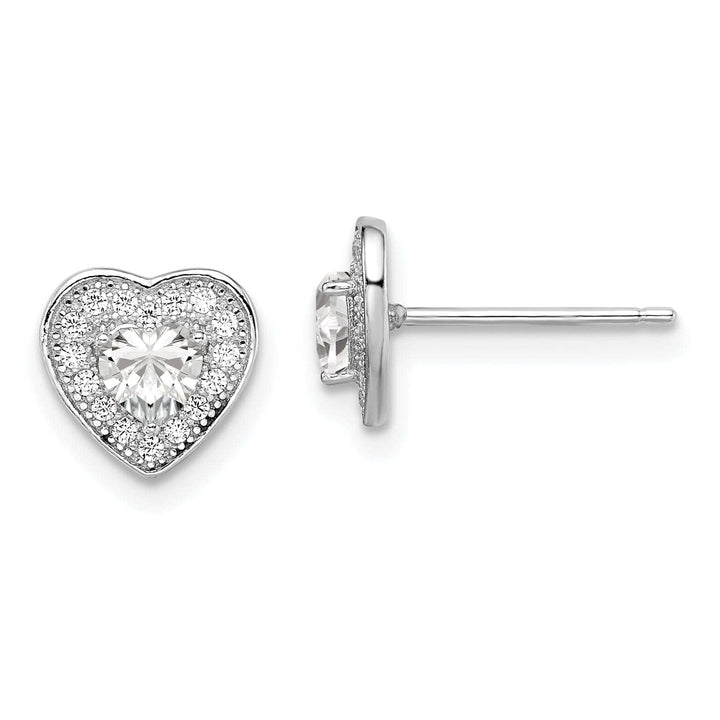 Lovely Rita's Earrings Sterling Silver Cubic Zirconia Heart Earrings