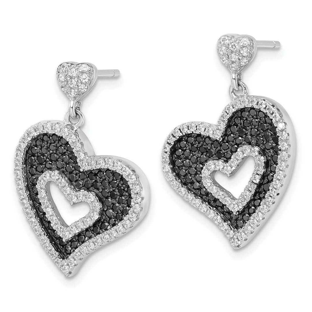 Brilliant Embers Earrings Sterling Silver Cubic Zirconia Heart Earrings