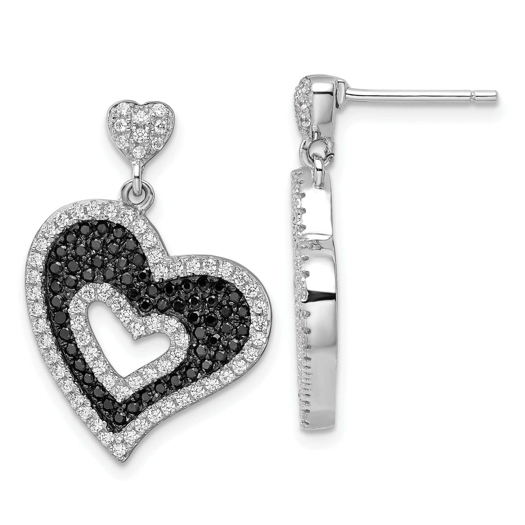 Brilliant Embers Earrings Sterling Silver Cubic Zirconia Heart Earrings