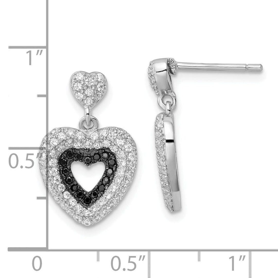 Lovely Rita's Earrings Sterling Silver Cubic Zirconia Heart Earrings