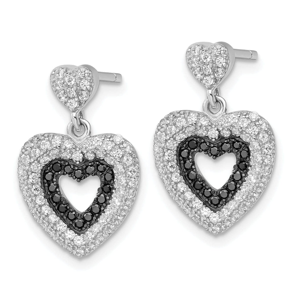 Lovely Rita's Earrings Sterling Silver Cubic Zirconia Heart Earrings