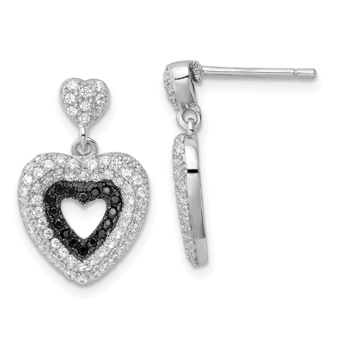 Lovely Rita's Earrings Sterling Silver Cubic Zirconia Heart Earrings