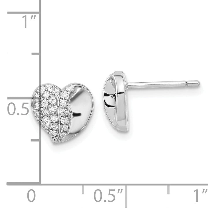 Lovely Rita's Earrings Sterling Silver Cubic Zirconia Heart Earrings