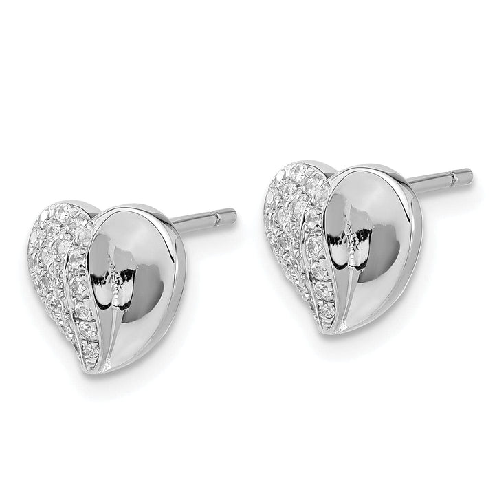Lovely Rita's Earrings Sterling Silver Cubic Zirconia Heart Earrings