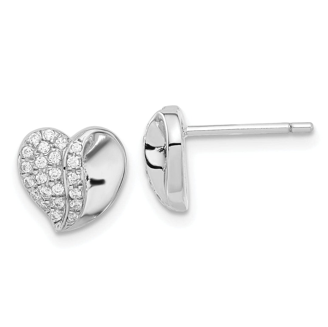 Lovely Rita's Earrings Sterling Silver Cubic Zirconia Heart Earrings