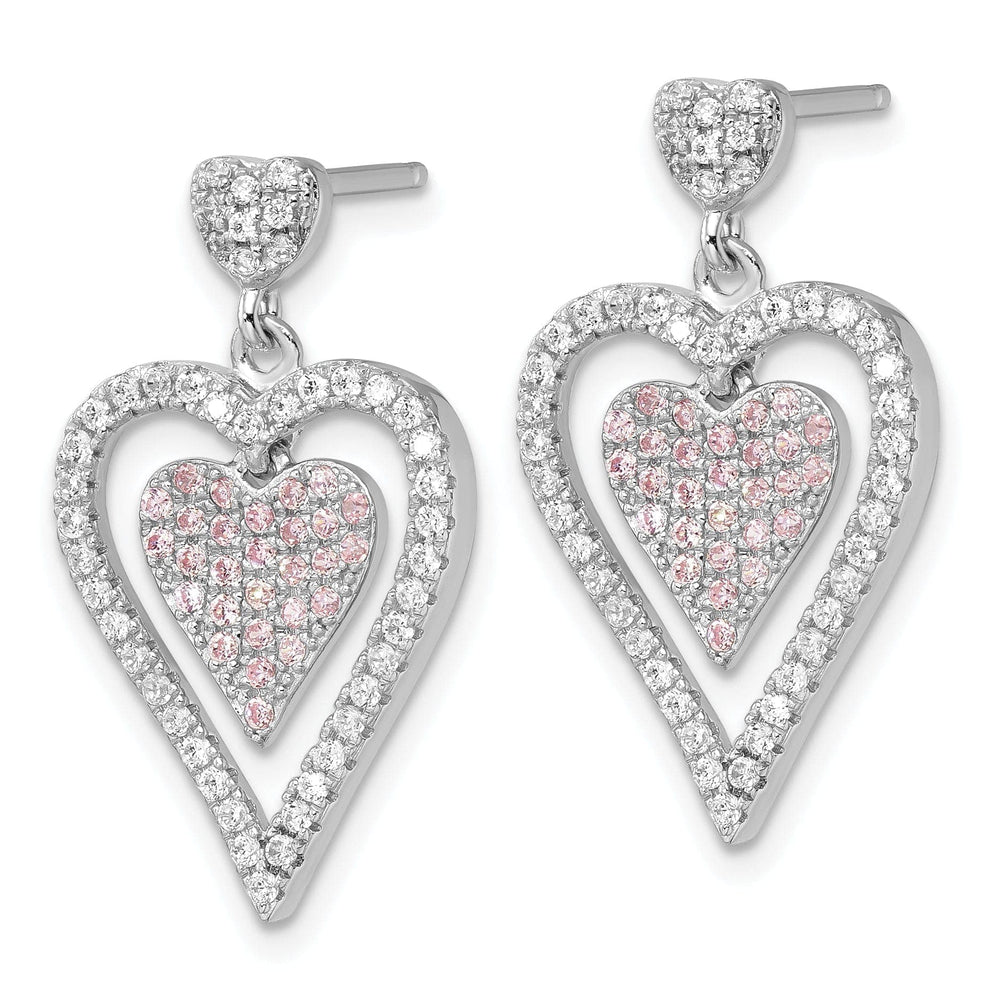 Lovely Rita's Earrings Sterling Silver Cubic Zirconia Heart Earrings