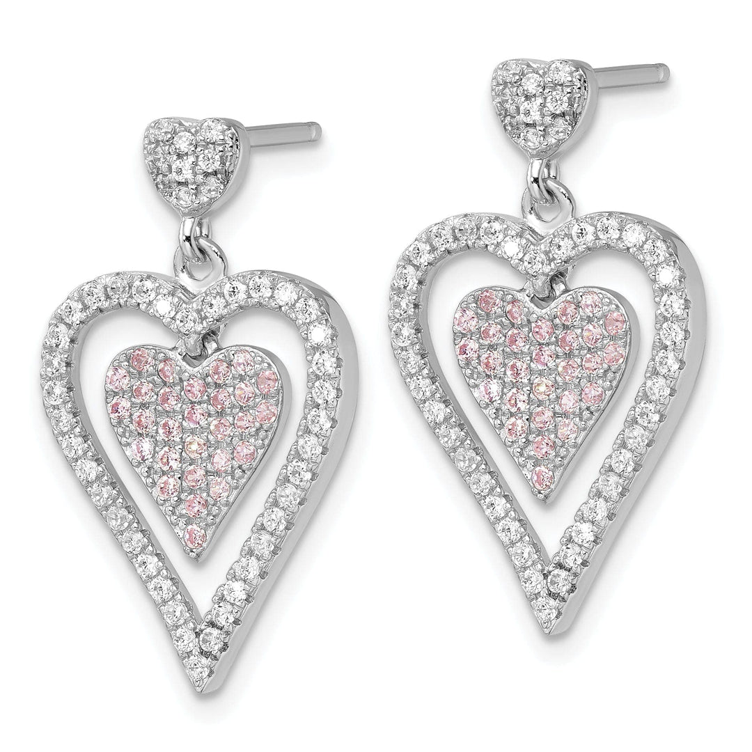 Lovely Rita's Earrings Sterling Silver Cubic Zirconia Heart Earrings