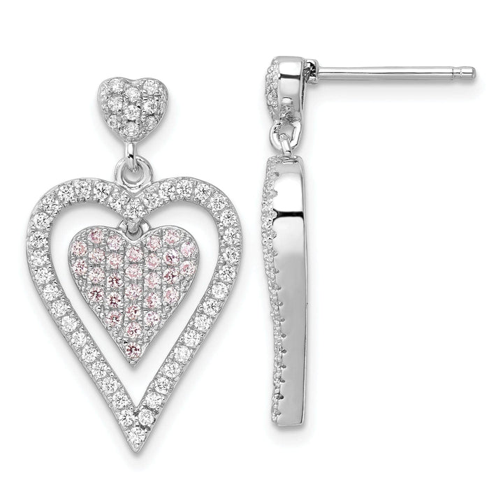 Lovely Rita's Earrings Sterling Silver Cubic Zirconia Heart Earrings