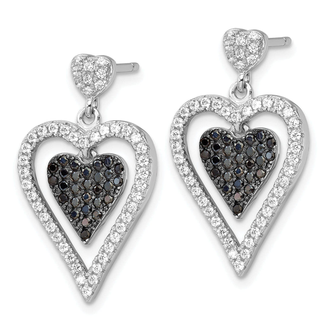 Brilliant Embers Earrings Sterling Silver Cubic Zirconia Heart Earrings