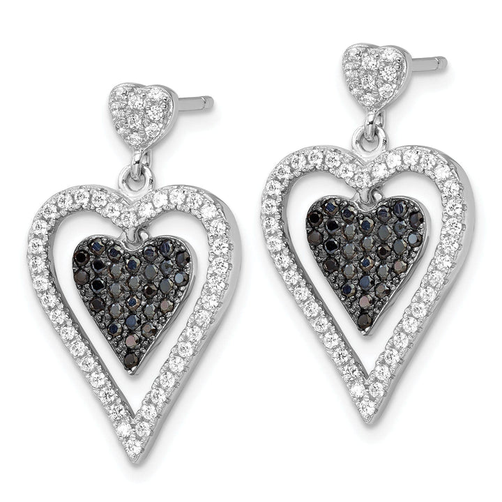 Brilliant Embers Earrings Sterling Silver Cubic Zirconia Heart Earrings